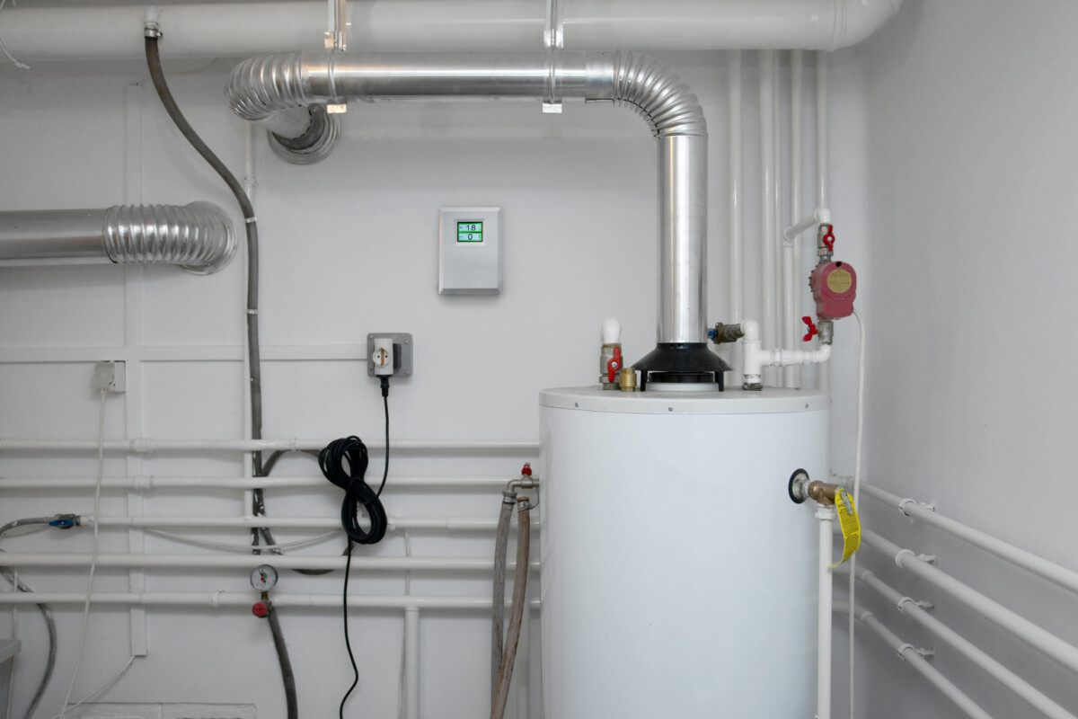 boiler room with gas safety device